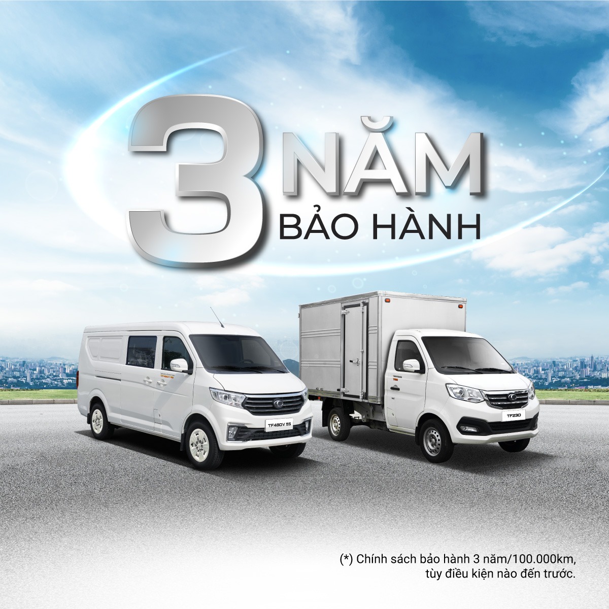 THACO AUTO NÂNG MỨC BẢO HÀNH TIÊU CHUẨN LÊN 3 NĂM KHI KHÁCH HÀNG ĐẦU TƯ XE TẢI NHẸ MÁY XĂNG TF220/TF230 VÀ XE TẢI VAN TF